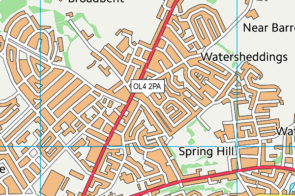 OL4 2PA map - OS VectorMap District (Ordnance Survey)