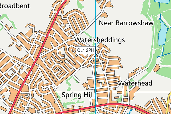 OL4 2PH map - OS VectorMap District (Ordnance Survey)
