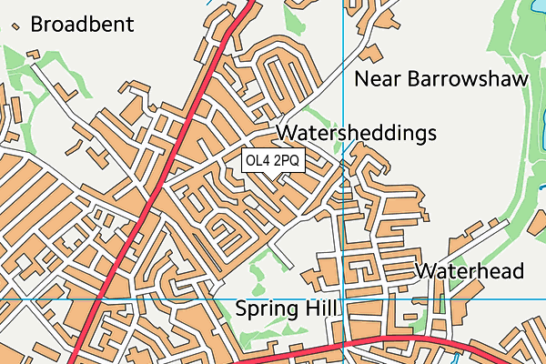 OL4 2PQ map - OS VectorMap District (Ordnance Survey)
