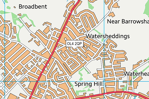OL4 2QP map - OS VectorMap District (Ordnance Survey)