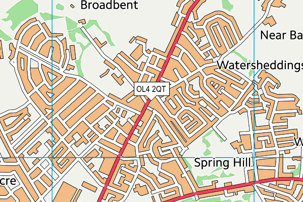 OL4 2QT map - OS VectorMap District (Ordnance Survey)