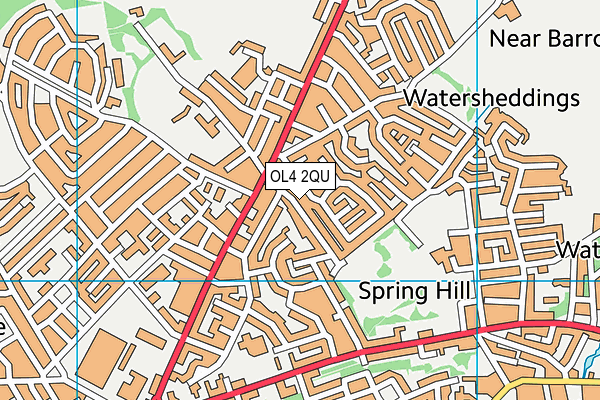 OL4 2QU map - OS VectorMap District (Ordnance Survey)