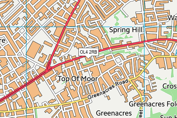 OL4 2RB map - OS VectorMap District (Ordnance Survey)