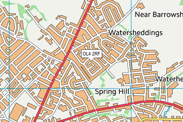 OL4 2RF map - OS VectorMap District (Ordnance Survey)