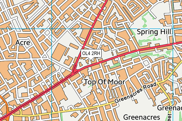 OL4 2RH map - OS VectorMap District (Ordnance Survey)