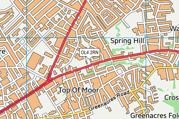 OL4 2RN map - OS VectorMap District (Ordnance Survey)