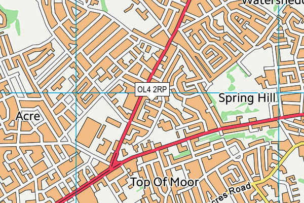 OL4 2RP map - OS VectorMap District (Ordnance Survey)