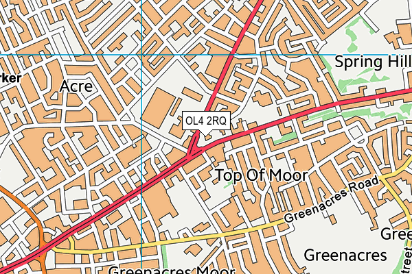 OL4 2RQ map - OS VectorMap District (Ordnance Survey)