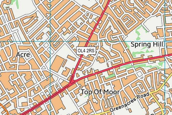 OL4 2RS map - OS VectorMap District (Ordnance Survey)