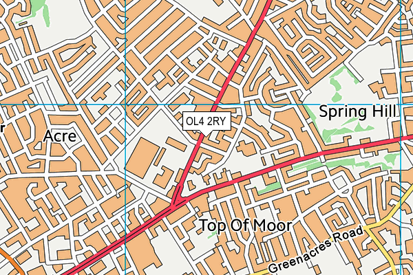 OL4 2RY map - OS VectorMap District (Ordnance Survey)
