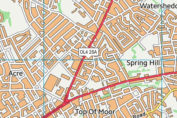OL4 2SA map - OS VectorMap District (Ordnance Survey)