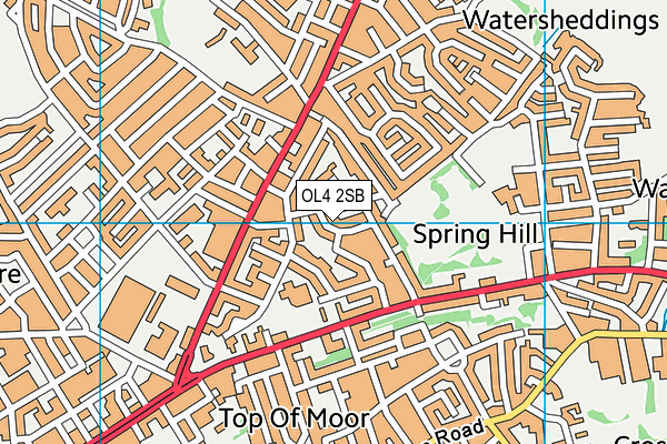 OL4 2SB map - OS VectorMap District (Ordnance Survey)