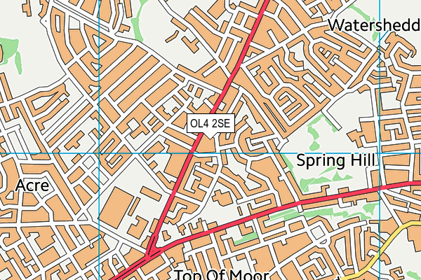 OL4 2SE map - OS VectorMap District (Ordnance Survey)