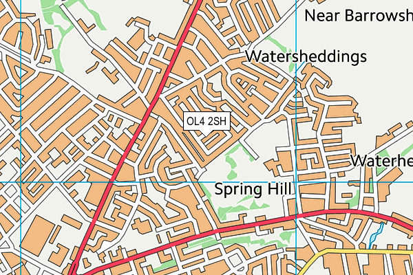 OL4 2SH map - OS VectorMap District (Ordnance Survey)