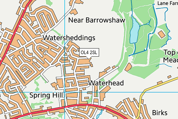 OL4 2SL map - OS VectorMap District (Ordnance Survey)