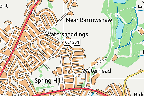 OL4 2SN map - OS VectorMap District (Ordnance Survey)