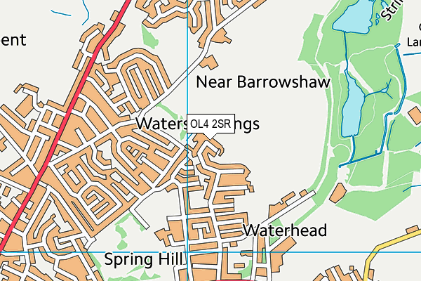 OL4 2SR map - OS VectorMap District (Ordnance Survey)