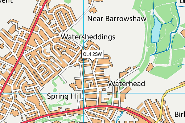 OL4 2SW map - OS VectorMap District (Ordnance Survey)