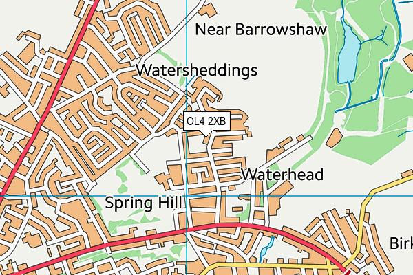 OL4 2XB map - OS VectorMap District (Ordnance Survey)