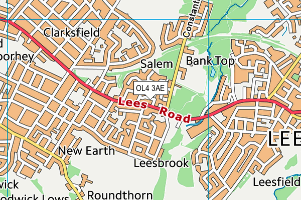 OL4 3AE map - OS VectorMap District (Ordnance Survey)