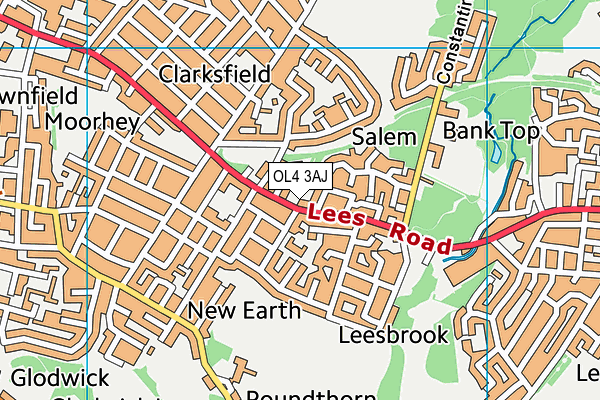 OL4 3AJ map - OS VectorMap District (Ordnance Survey)