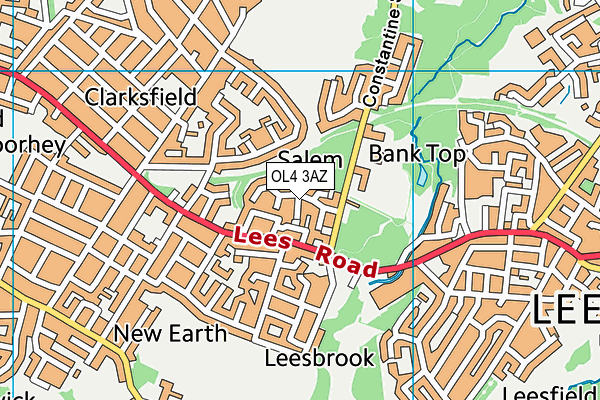 OL4 3AZ map - OS VectorMap District (Ordnance Survey)