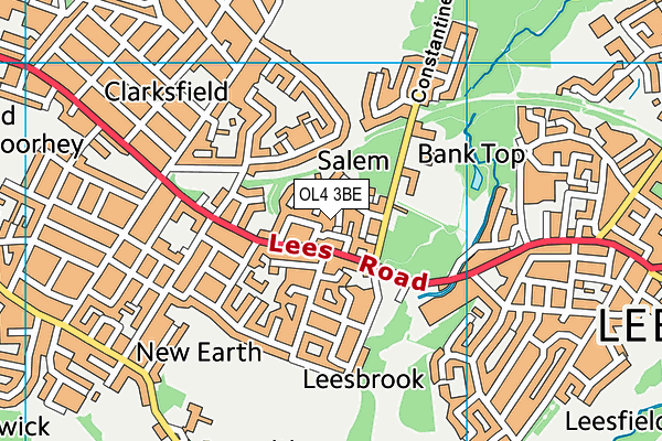 OL4 3BE map - OS VectorMap District (Ordnance Survey)