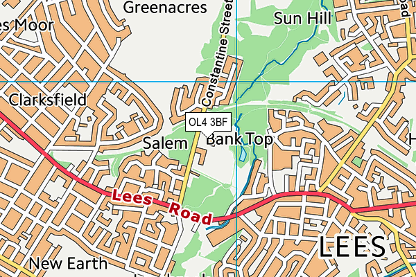 OL4 3BF map - OS VectorMap District (Ordnance Survey)