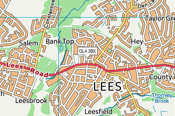 OL4 3BX map - OS VectorMap District (Ordnance Survey)