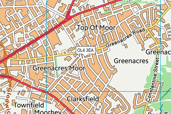 OL4 3EA map - OS VectorMap District (Ordnance Survey)