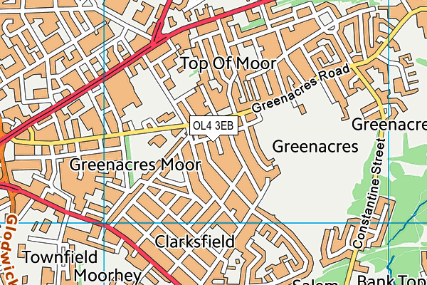 OL4 3EB map - OS VectorMap District (Ordnance Survey)