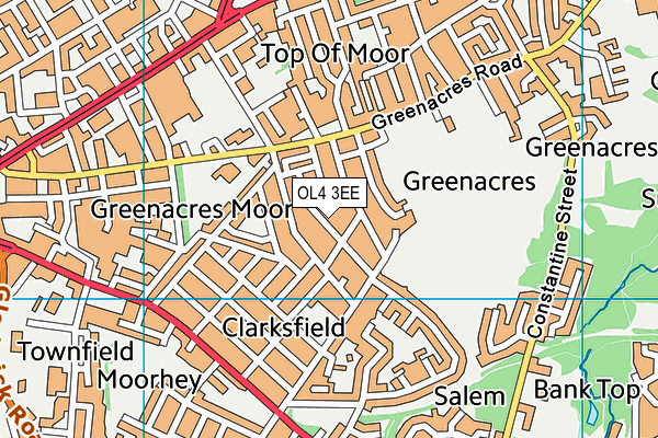 OL4 3EE map - OS VectorMap District (Ordnance Survey)