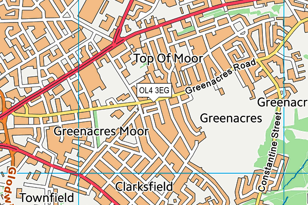 OL4 3EG map - OS VectorMap District (Ordnance Survey)
