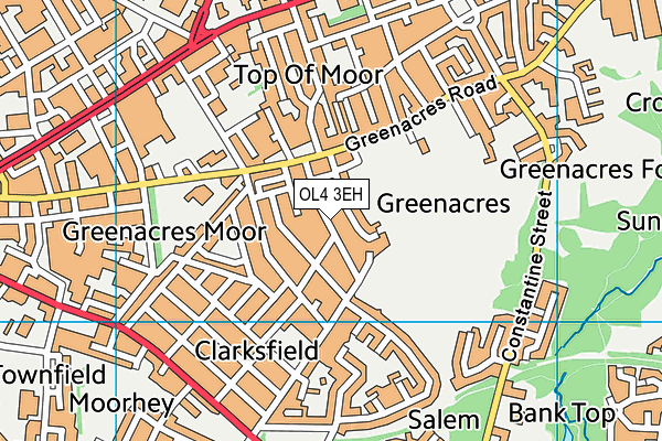OL4 3EH map - OS VectorMap District (Ordnance Survey)