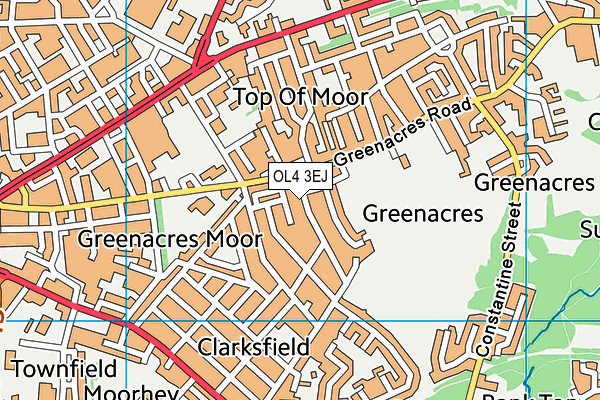 OL4 3EJ map - OS VectorMap District (Ordnance Survey)