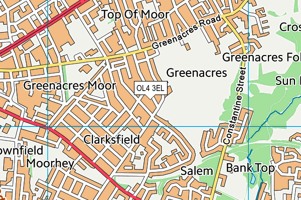 OL4 3EL map - OS VectorMap District (Ordnance Survey)
