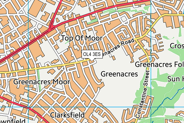 OL4 3ES map - OS VectorMap District (Ordnance Survey)