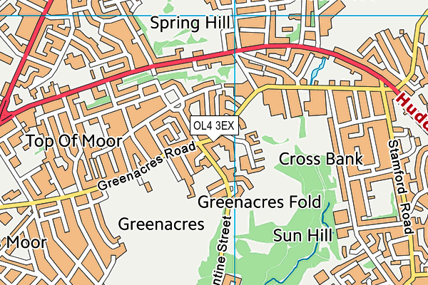 OL4 3EX map - OS VectorMap District (Ordnance Survey)