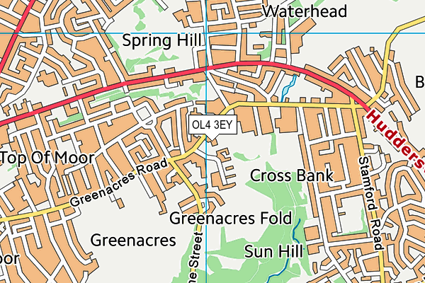 OL4 3EY map - OS VectorMap District (Ordnance Survey)