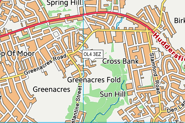 OL4 3EZ map - OS VectorMap District (Ordnance Survey)