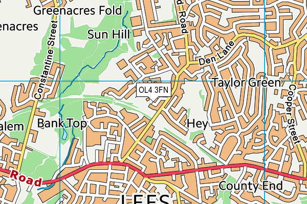 OL4 3FN map - OS VectorMap District (Ordnance Survey)