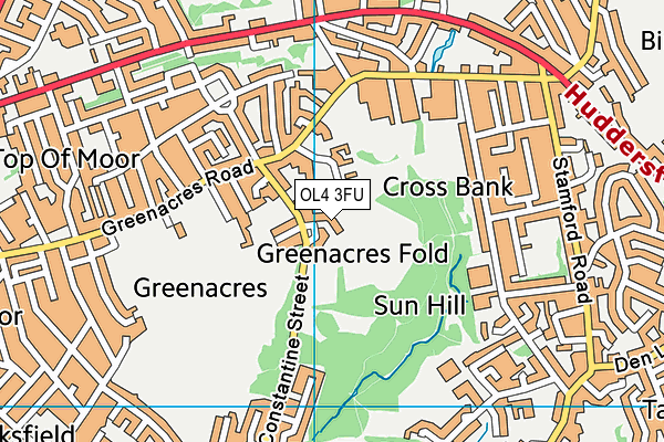 OL4 3FU map - OS VectorMap District (Ordnance Survey)