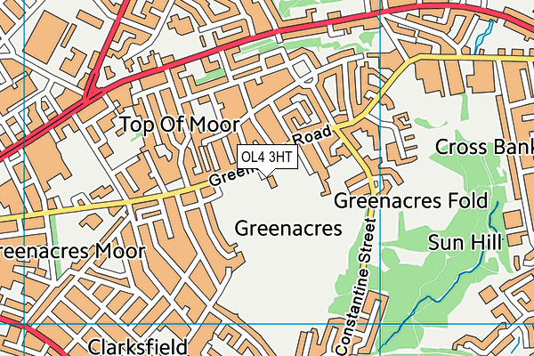OL4 3HT map - OS VectorMap District (Ordnance Survey)
