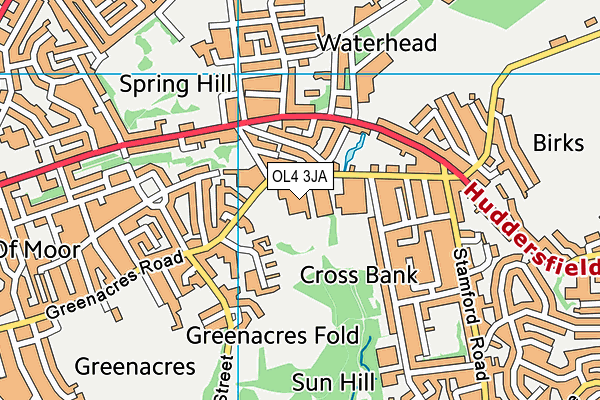 OL4 3JA map - OS VectorMap District (Ordnance Survey)