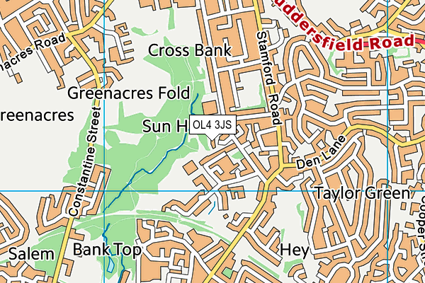 OL4 3JS map - OS VectorMap District (Ordnance Survey)