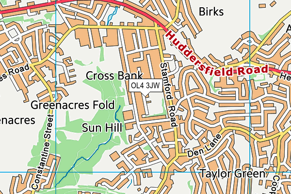 OL4 3JW map - OS VectorMap District (Ordnance Survey)