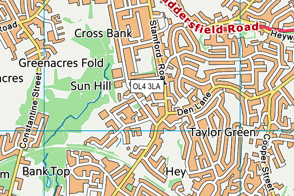 OL4 3LA map - OS VectorMap District (Ordnance Survey)