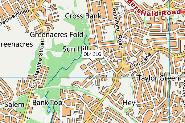 OL4 3LG map - OS VectorMap District (Ordnance Survey)