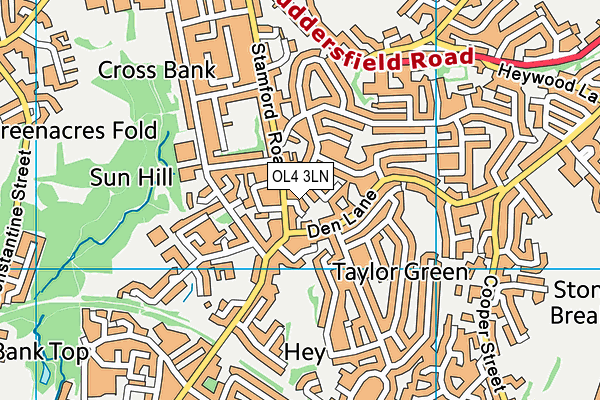 OL4 3LN map - OS VectorMap District (Ordnance Survey)