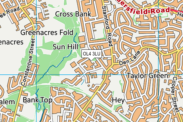 OL4 3LU map - OS VectorMap District (Ordnance Survey)